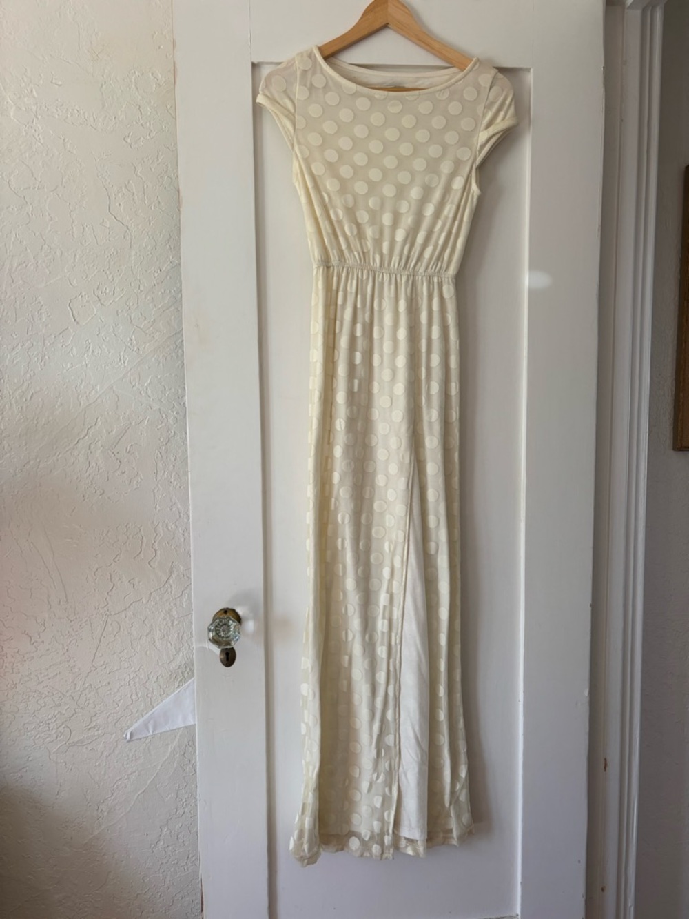 Sabo Skirt White Swiss Polka Dot Maxi Dress